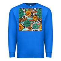 True Royal gemstone sunflower cowhide leopard seamles pattern Premium Sweatshirt - FaDigitalArtStudio