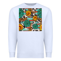 White gemstone sunflower cowhide leopard seamles pattern Premium Sweatshirt - FaDigitalArtStudio