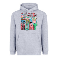 Heather Grey Easter gnomes on the hunt Heavyweight Hoodie - OliviaCreatesArt