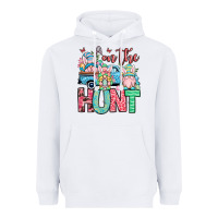 White Easter gnomes on the hunt Heavyweight Hoodie - OliviaCreatesArt