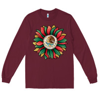 Burgundy mexican sunflower Long Sleeve Tee - Jasminsmagicworld