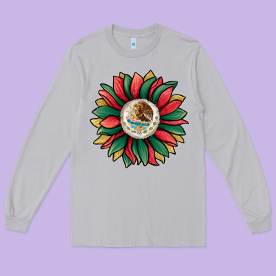 Mexican Sunflower Long Sleeve Tee Designed By Jasminsmagicworld