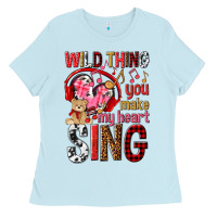 Baby Blue wild thing you make my heart sing Ladies Tee - NancyCooperArtShop