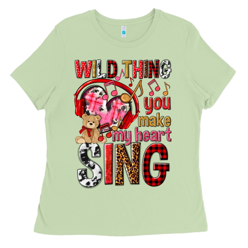 Wild Thing You Make My Heart Sing Ladies Tee by NancyCooperArtShop | Teevron