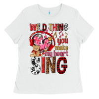 White wild thing you make my heart sing Ladies Tee - NancyCooperArtShop
