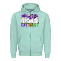 Seafoam cat sheet ghost cats halloween Zipper Hoodie - CowGirlArtShop