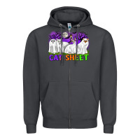 Smoke cat sheet ghost cats halloween Zipper Hoodie - CowGirlArtShop