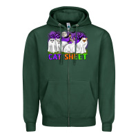 Sports Green cat sheet ghost cats halloween Zipper Hoodie - CowGirlArtShop