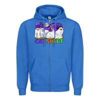 True Royal cat sheet ghost cats halloween Zipper Hoodie - CowGirlArtShop