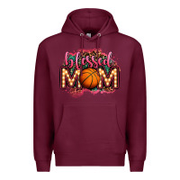 Burgundy blessed basketball mom lightbulb letters Premium Hoodie - OliviaCreatesArt