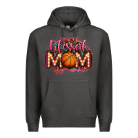 Charcoal Heather blessed basketball mom lightbulb letters Premium Hoodie - OliviaCreatesArt