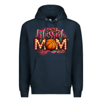 Navy blessed basketball mom lightbulb letters Premium Hoodie - OliviaCreatesArt