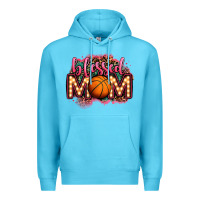 Ocean Blue blessed basketball mom lightbulb letters Premium Hoodie - OliviaCreatesArt