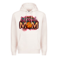 Pale Pink blessed basketball mom lightbulb letters Premium Hoodie - OliviaCreatesArt