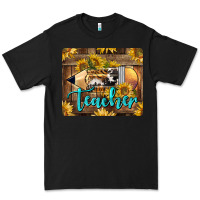 Black Western Teacher Pencil With Sunflowers Premium Tee - LillyAllenDesigns