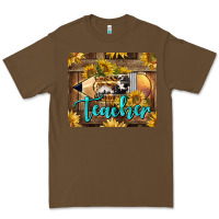 Cacao Western Teacher Pencil With Sunflowers Premium Tee - LillyAllenDesigns