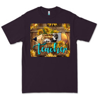 Plum Western Teacher Pencil With Sunflowers Premium Tee - LillyAllenDesigns