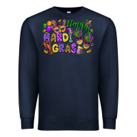 Navy Happy Mardi Gras Premium Sweatshirt - FaDigitalArtStudio