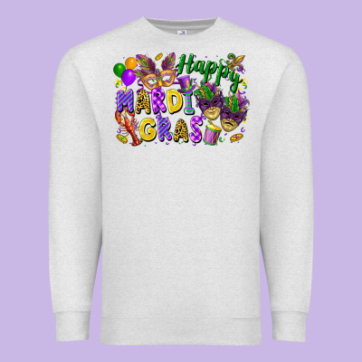 Happy Mardi Gras Premium Sweatshirt Designed By Fadigitalartstudio