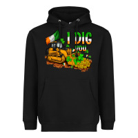 Black I dig you St. Patrick's Heavyweight Hoodie - OliviaCreatesArt