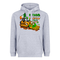 Heather Grey I dig you St. Patrick's Heavyweight Hoodie - OliviaCreatesArt