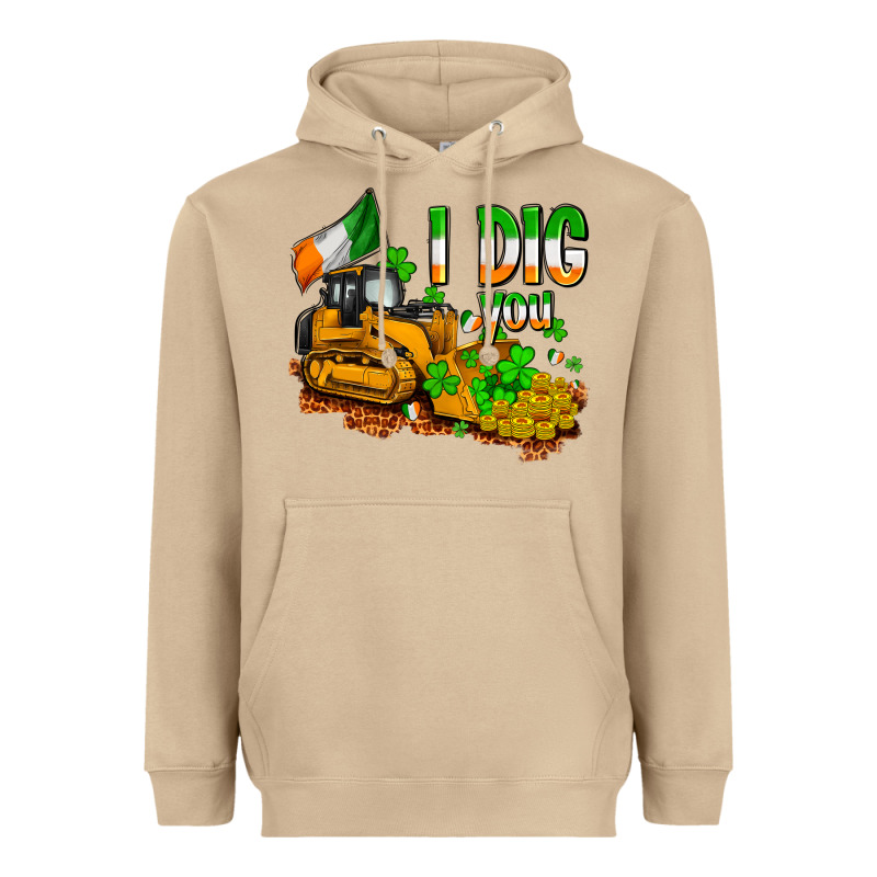 I Dig You St. Patrick's Heavyweight Hoodie by OliviaCreatesArt | Teevron