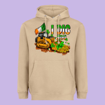 I Dig You St. Patrick's Heavyweight Hoodie Designed By Oliviacreatesart