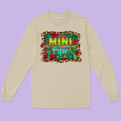 Mini Cita Serape Background Long Sleeve Tee Designed By Barkaloodesign