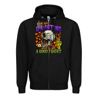 Black happy haunting and to all a good fright Zipper Hoodie - CowGirlArtShop