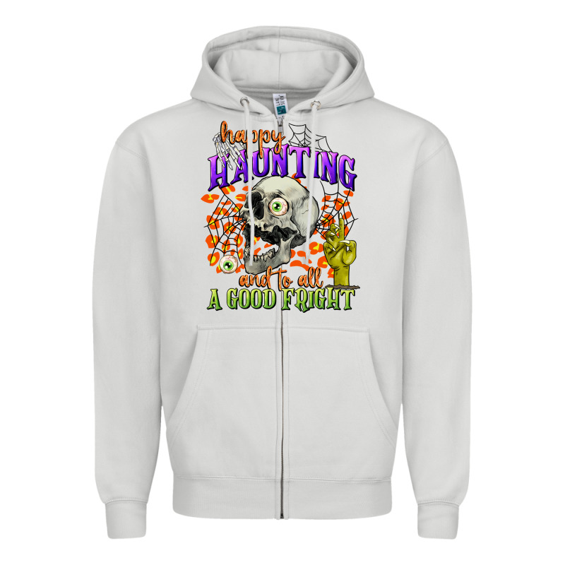 Happy Haunting And To All A Good Fright Zipper Hoodie by CowGirlArtShop | Teevron