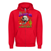 Red happy haunting and to all a good fright Zipper Hoodie - CowGirlArtShop