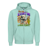 Seafoam happy haunting and to all a good fright Zipper Hoodie - CowGirlArtShop