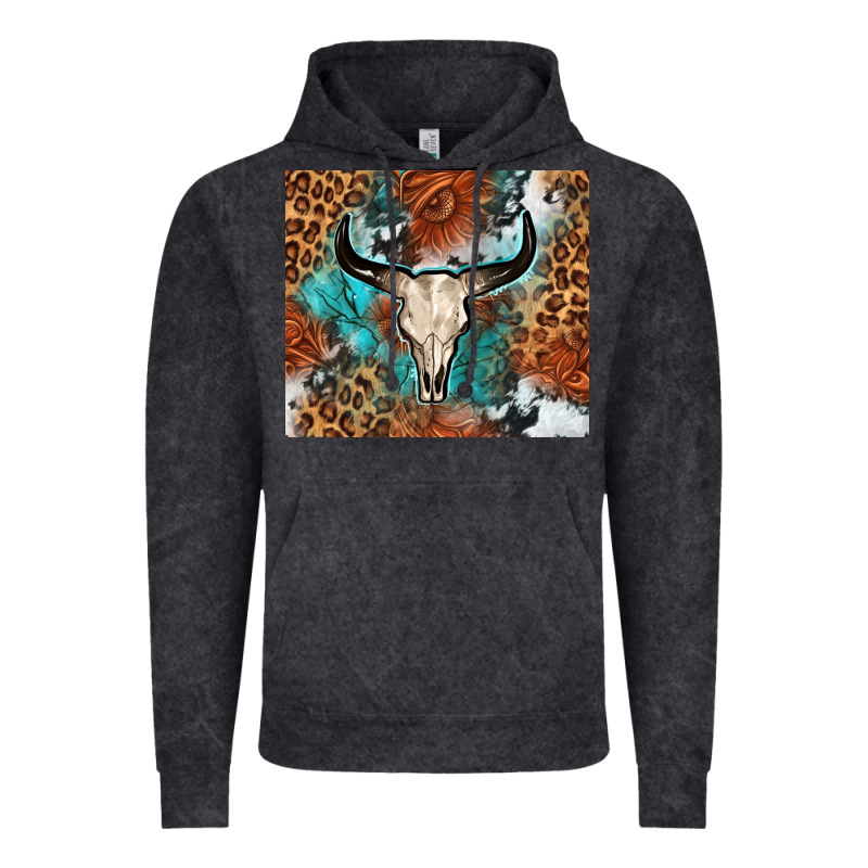 Western With Bull Skull Vintage Hoodie by NancyCooperArtShop | Teevron