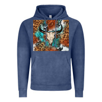 Vintage Denim Western with bull skull Vintage Hoodie - NancyCooperArtShop