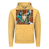 Vintage Mustard Western with bull skull Vintage Hoodie - NancyCooperArtShop