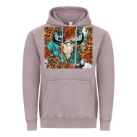 Vintage Zinc Western with bull skull Vintage Hoodie - NancyCooperArtShop