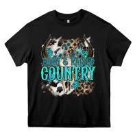 Black born  raised country Heavy Core Tee - NancyCooperArtShop