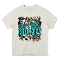 Cream born  raised country Heavy Core Tee - NancyCooperArtShop