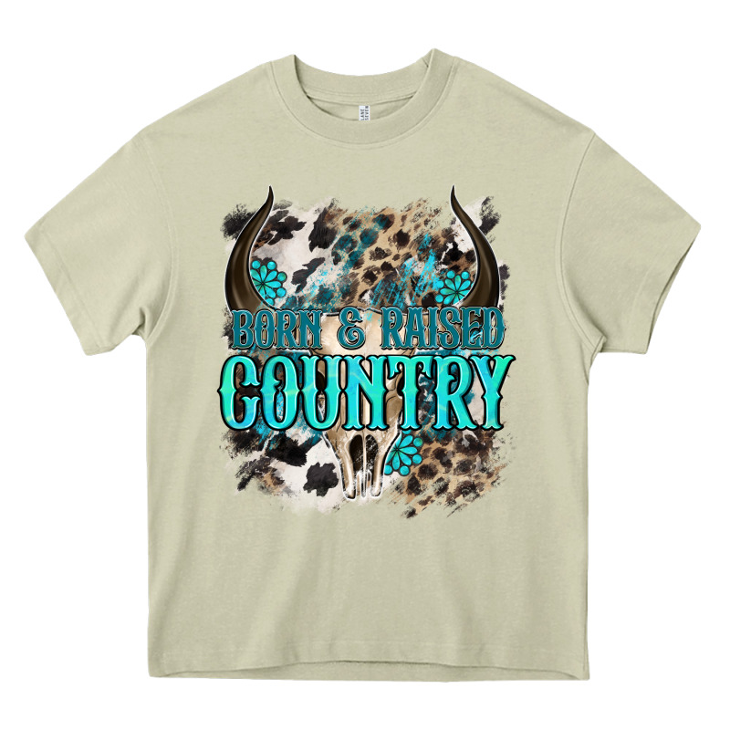 Born  Raised Country Heavy Core Tee by NancyCooperArtShop | Teevron