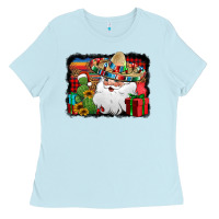 Baby Blue Santa Claus Spanish Christmas Ladies Tee - Jasminsmagicworld