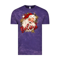 Cloud Purple believe christmas santa claus Vintage Tee - MaliasSmallBusiness