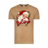 Believe Christmas Santa Claus Vintage Tee | Teevron