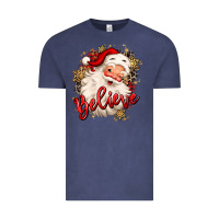 Vintage Denim believe christmas santa claus Vintage Tee - MaliasSmallBusiness