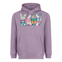 Lavender Easter bunnies coffee cups Heavyweight Hoodie - OliviaCreatesArt