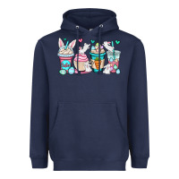 Navy Easter bunnies coffee cups Heavyweight Hoodie - OliviaCreatesArt