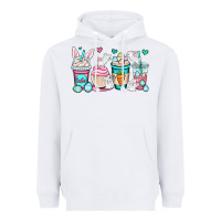 White Easter bunnies coffee cups Heavyweight Hoodie - OliviaCreatesArt