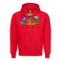 Red happy hallothanksmas truck Zipper Hoodie - CowGirlArtShop