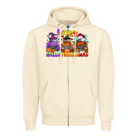 Sandshell happy hallothanksmas truck Zipper Hoodie - CowGirlArtShop