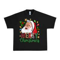 Black Merry Christmas With Santa Urban Heavy Tee - BundleAndBundleShop