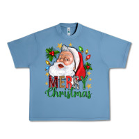 Pebble Blue Merry Christmas With Santa Urban Heavy Tee - BundleAndBundleShop